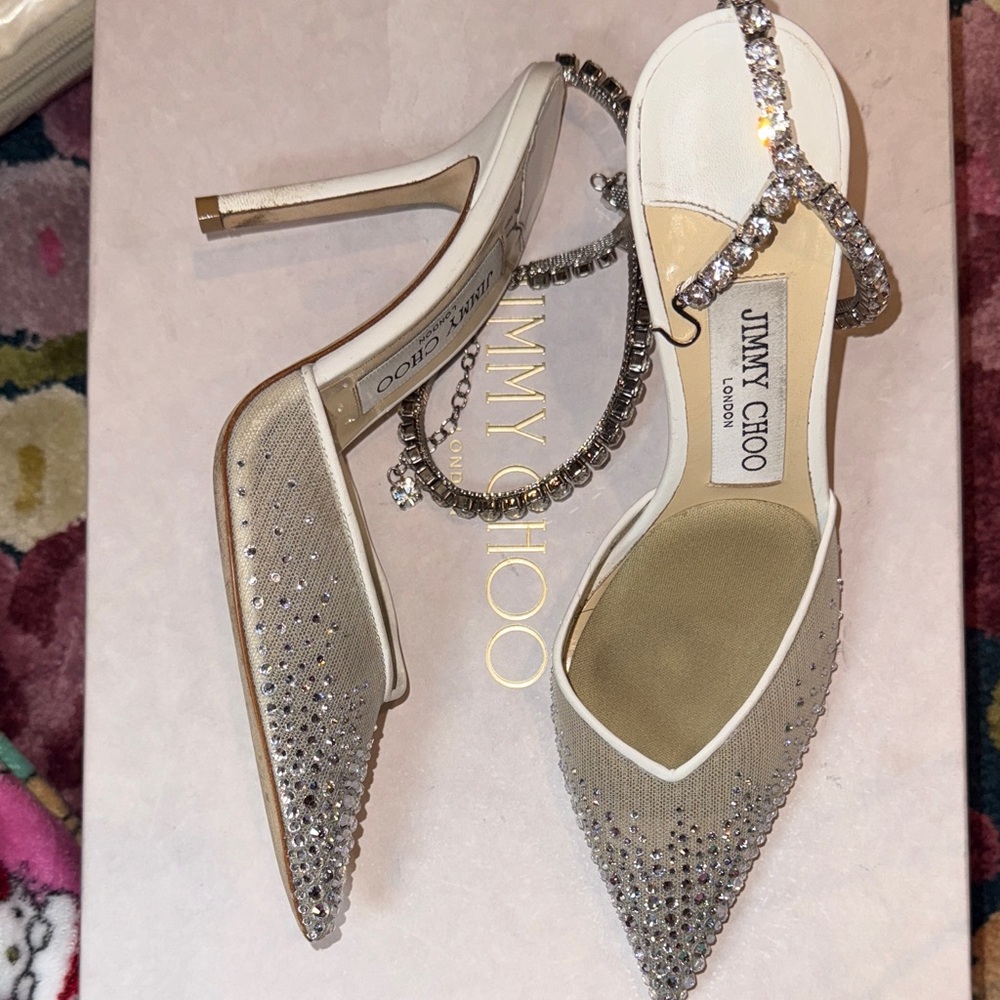 Jimmy Choo Women's Saeda 100 Embellished Pointed Toe Pumps